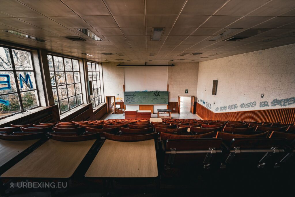 an auditorium located within an abandoned observatory