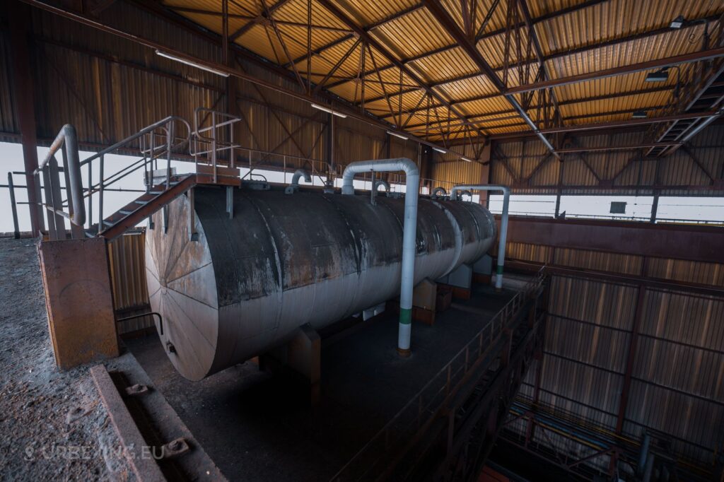 a photograph of a boiler in the former leige steel mill