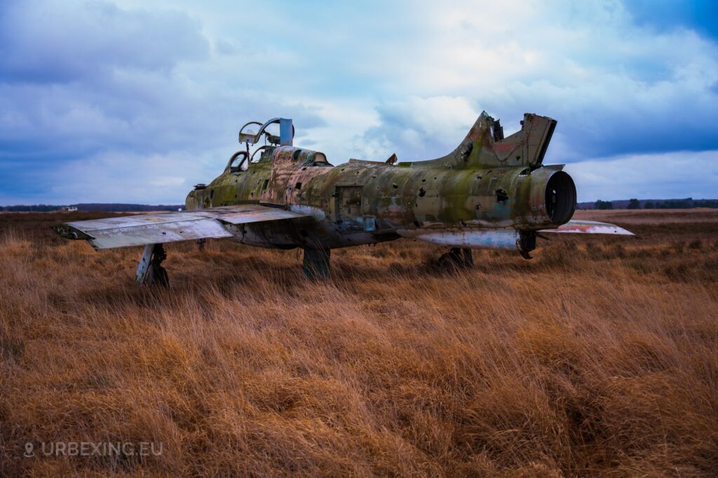 abandoned military aircraft inside a military base