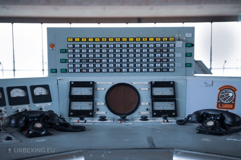 a picture showing the control panel of a matrix installation inside a transmitting facility