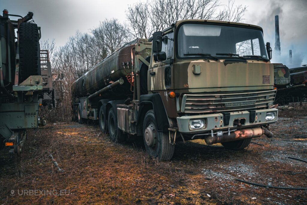 a photo of a tank truck that was used by the military
