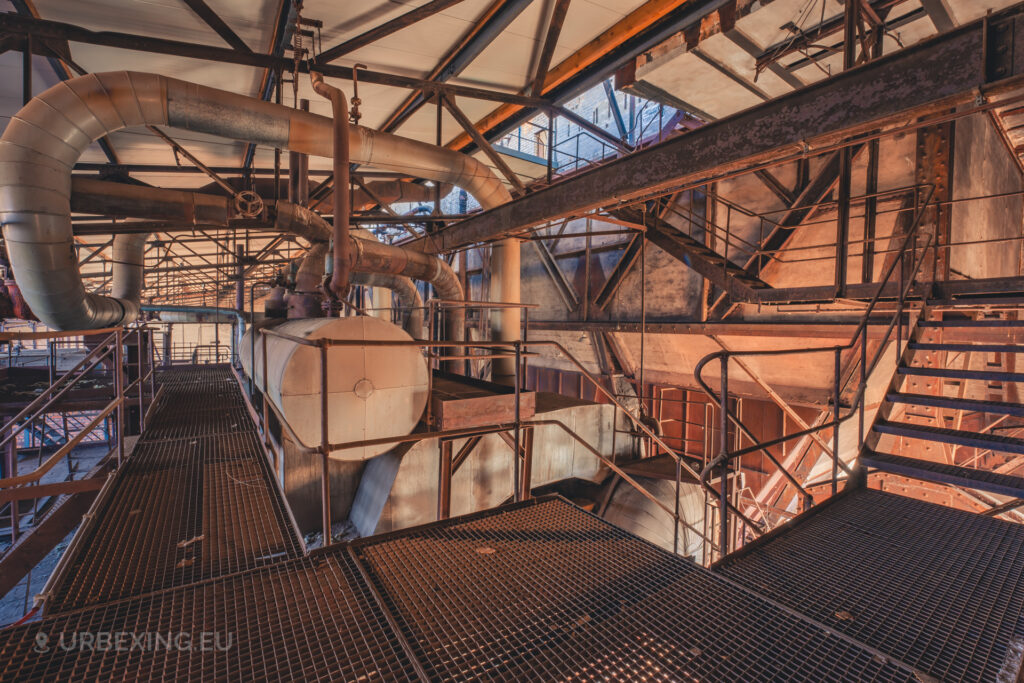 a photograph of the middle part of a boiler house in a power plant