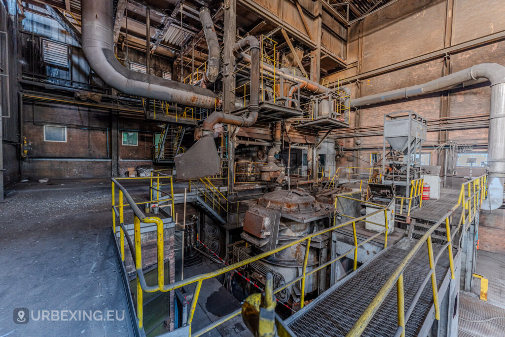 Overview of the casting hall at the abandoned VDL Castings steel mill in Heerlen