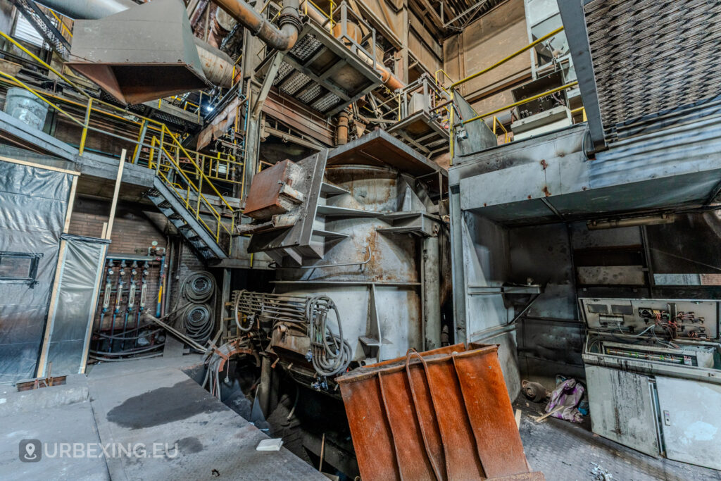Ladle for steel at the abandoned VDL Castings steel mill in Heerlen