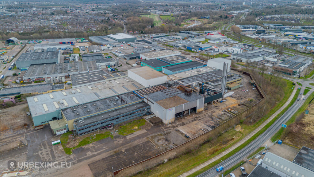Aerial overview of the abandoned VDL castings site in Heerlen