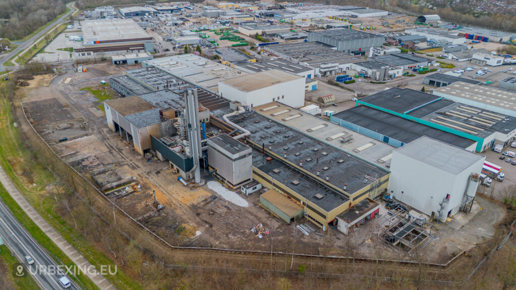 Aerial overview of the abandoned VDL castings site in Heerlen