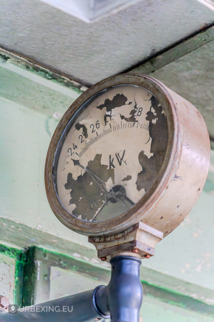 Vintage gauges in Kelenföld Power Plant control room