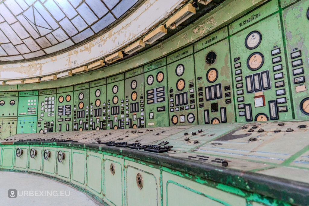 Detailed switches and dials Kelenföld control room