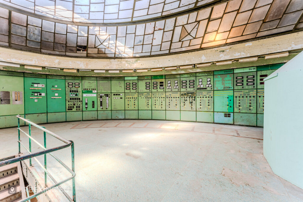 Kelenföld Power Plant control room with sunlight beams